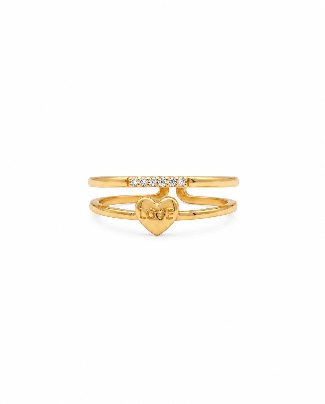Double Band LOVE Heart Ring